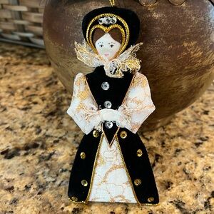 Vintage felt Queen Elizabeth ornament